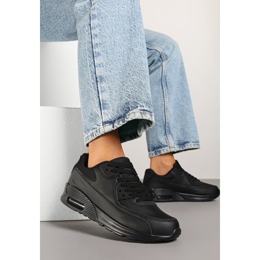 Buty sportowe damskie Renee sneakersy czarne płaskie