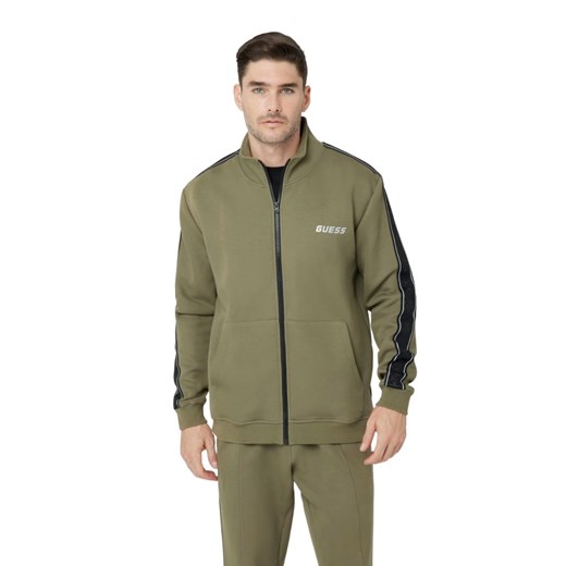 Guess bluza męska z bawełny zielona 