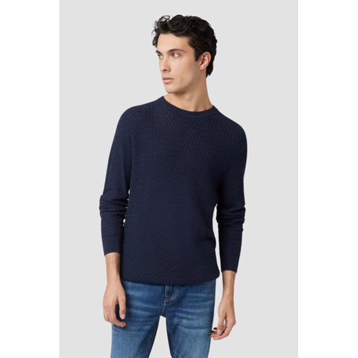 GUESS Granatowy sweter męski Davin Cn Ls, Rozmiar M ze sklepu outfit.pl w kategorii Swetry męskie - zdjęcie 179276194
