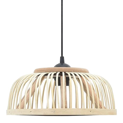 Jasnobrązowa drewniana lampa wisząca - EX220-Ablo ze sklepu Edinos.pl w kategorii Lampy wiszące - zdjęcie 179277031