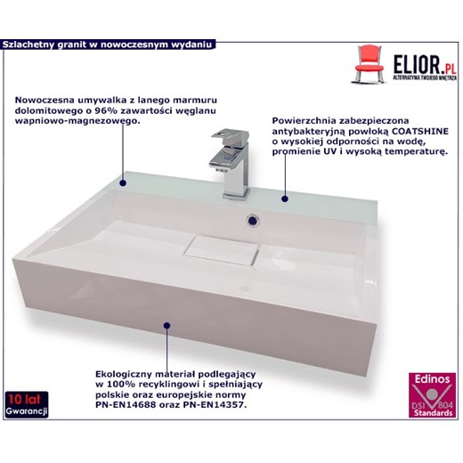 Umywalka z lanego marmuru dolomitowego - Sonnet Elior One Size Edinos.pl