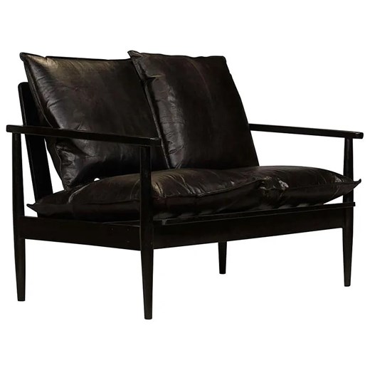 Elegancka skórzana sofa Canes - czarna ze sklepu Edinos.pl w kategorii Sofy i kanapy - zdjęcie 179279092