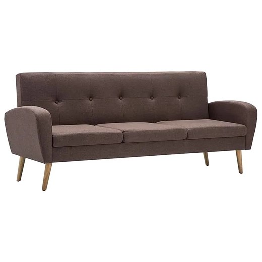 Trzyosobowa sofa pikowana brązowa - Umberro 3Q ze sklepu Edinos.pl w kategorii Sofy i kanapy - zdjęcie 179279102