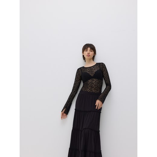 Reserved - Muślinowa spódnica maxi - czarny Reserved L Reserved