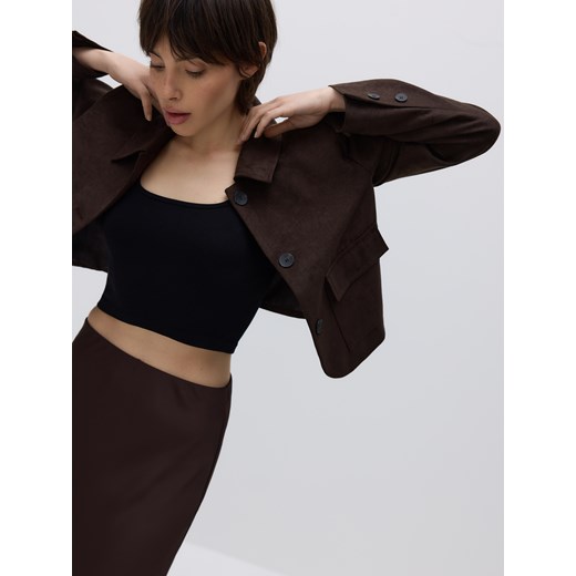 Reserved - Krótki top na ramiączkach - czarny Reserved XS/S Reserved