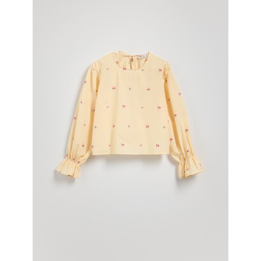 Reserved - Bluzka z ozdobnym wzorem - jasnożółty Reserved M Reserved