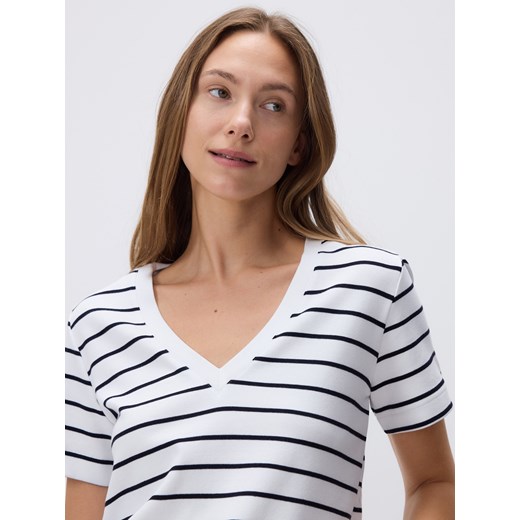 Reserved - T-shirt z dekoltem V - wielobarwny Reserved XXL Reserved