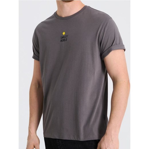 Sinsay - Koszulka z nadrukiem SmileyWorld® - szary ze sklepu Sinsay w kategorii T-shirty męskie - zdjęcie 179282652