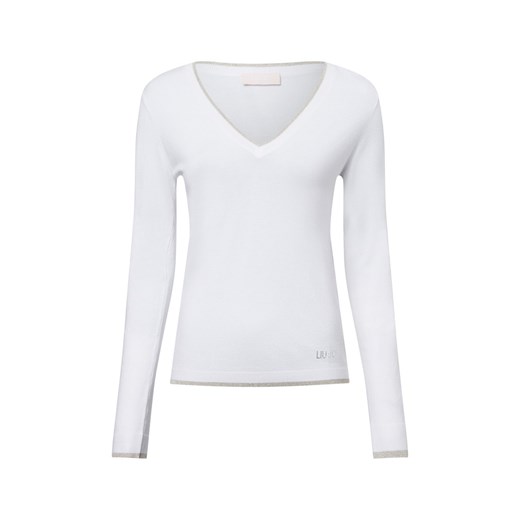 Liu Jo Collection Sweter damski Kobiety wiskoza biały jednolity ze sklepu vangraaf w kategorii Bluzki damskie - zdjęcie 179283913