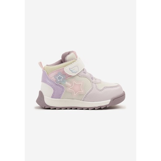 Fioletowe Buty Sportowe ze Skórzaną Wkładką Zapinane na Rzep Kolilia ze sklepu born2be.pl w kategorii Buty zimowe dziecięce - zdjęcie 179284501