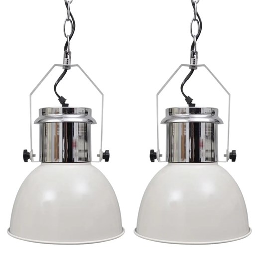 Białe loftowe lampy wiszące z regulacją 2 sztuki - E984-Agito ze sklepu Edinos.pl w kategorii Lampy wiszące - zdjęcie 179284614