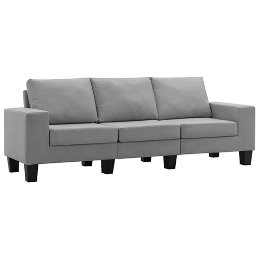 Trzyosobowa jasnoszara sofa z poduszkami - Magnex 3Q ze sklepu Edinos.pl w kategorii Sofy i kanapy - zdjęcie 179284763