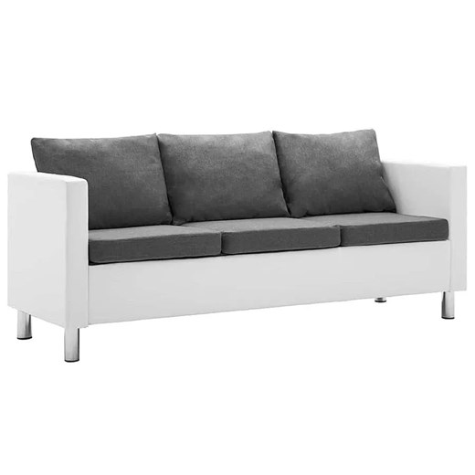 Atrakcyjna 3-osobowa sofa Glomsti 3Q - biało-jasnoszara ze sklepu Edinos.pl w kategorii Sofy i kanapy - zdjęcie 179285972