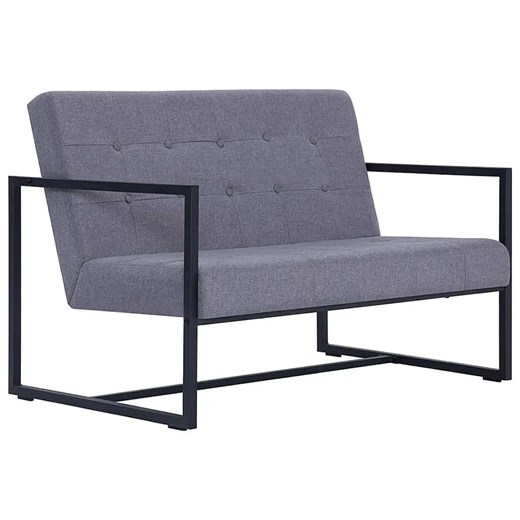 Zgrabna 2-osobowa sofa Aparro - jasnoszara ze sklepu Edinos.pl w kategorii Sofy i kanapy - zdjęcie 179286024