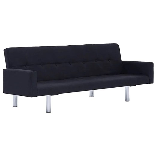 Rozkładana sofa Enya z podłokietnikami - czarna ze sklepu Edinos.pl w kategorii Sofy i kanapy - zdjęcie 179286103