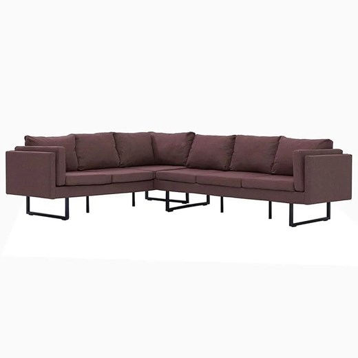Przestronna sofa narożna Selwa - brązowa ze sklepu Edinos.pl w kategorii Narożniki - zdjęcie 179286130