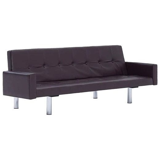 Rozkładana sofa Enya 2X z podłokietnikami -  brązowa ze sklepu Edinos.pl w kategorii Sofy i kanapy - zdjęcie 179286183