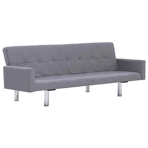 Rozkładana sofa Enya  z podłokietnikami - jasnoszara ze sklepu Edinos.pl w kategorii Sofy i kanapy - zdjęcie 179286193