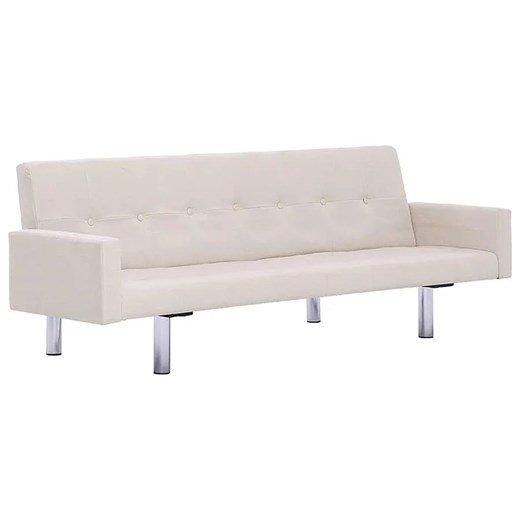 Rozkładana sofa Enya  z podłokietnikami - kremowa ze sklepu Edinos.pl w kategorii Sofy i kanapy - zdjęcie 179286203