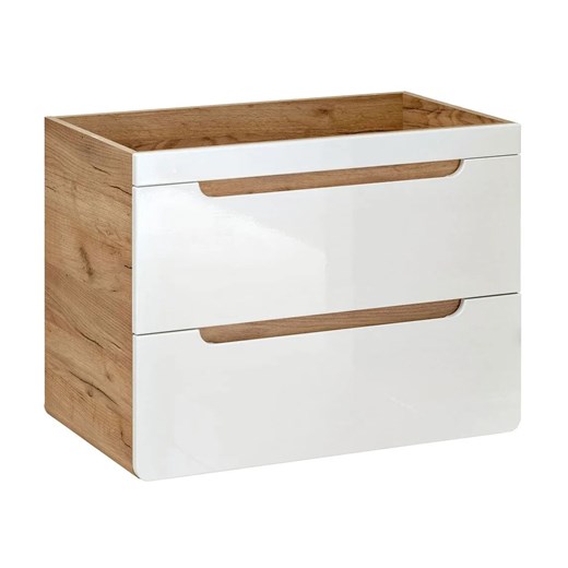 Szafka pod umywalkę Zeftox 6X z szufladami 80 cm - Biały połysk ze sklepu Edinos.pl w kategorii Szafki i regały łazienkowe - zdjęcie 179286312