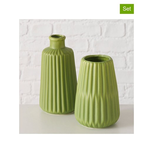 Boltze Wazony (2 szt.) &quot;Esko&quot; w kolorze zielonym - wys. 17 x Ø 10 cm ze sklepu Limango Polska w kategorii Wazony - zdjęcie 179286924