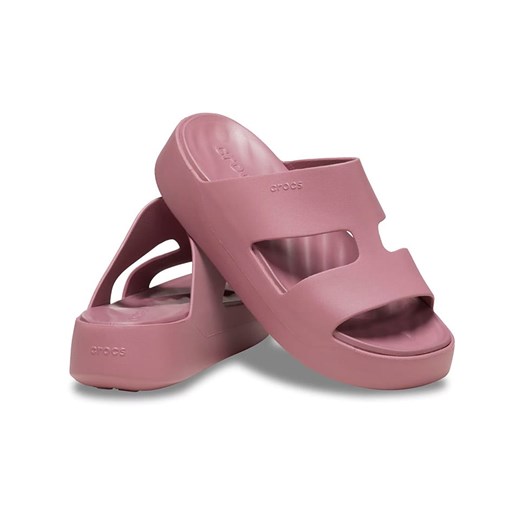 Klapki damskie różowe Crocs bez zapięcia na platformie