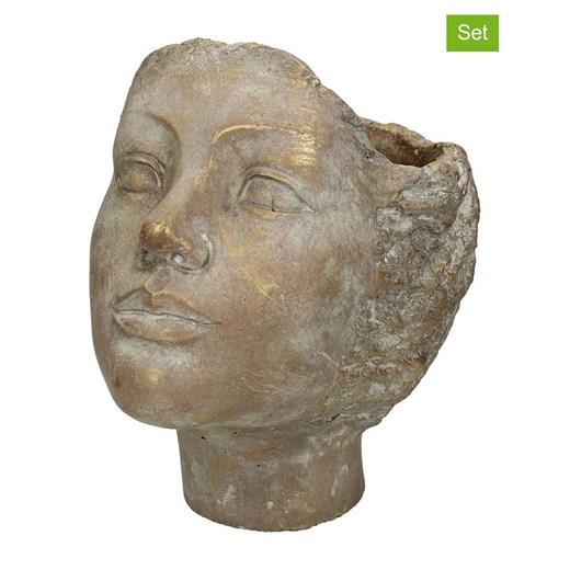 Kersten Doniczki (2 szt.) &quot;Face&quot; w kolorze złotym - wys. 15 x Ø 19 cm ze sklepu Limango Polska w kategorii Doniczki i osłonki - zdjęcie 179287071