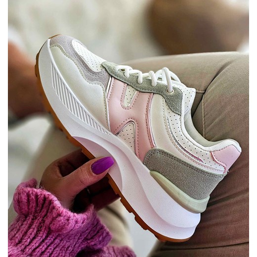 Kolorowe buty sportowe na platformie /B4-2 17380 GF481/ ze sklepu Pantofelek24.pl w kategorii Buty sportowe damskie - zdjęcie 179287453