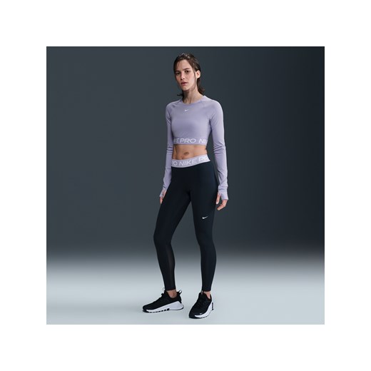 Damskie legginsy ze średnim stanem i wstawkami z siateczki Nike Pro - Czerń ze sklepu Nike poland w kategorii Spodnie damskie - zdjęcie 179308223