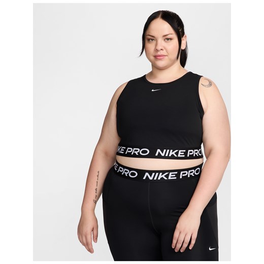 Damska koszulka bez rękawów o skróconym kroju Dri-FIT Nike Pro (duże rozmiary) - Czerń ze sklepu Nike poland w kategorii Bluzki damskie - zdjęcie 179308270