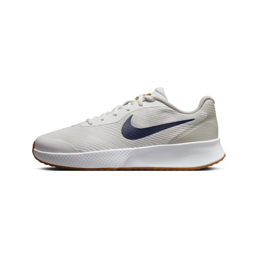 Buty sportowe damskie szare Nike do tenisa na płaskiej podeszwie sznurowane