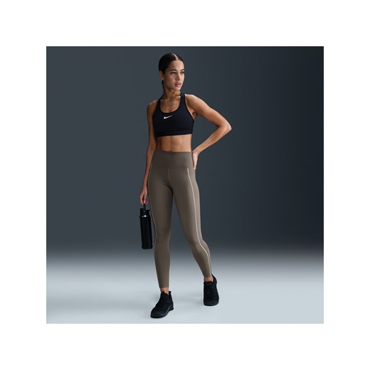 Damskie legginsy o pełnej długości z wysokim stanem Nike One Fitted - Szary ze sklepu Nike poland w kategorii Spodnie damskie - zdjęcie 179308442