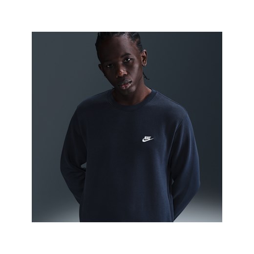Męska bluza z dzianiny Nike Club - Niebieski ze sklepu Nike poland w kategorii Bluzy męskie - zdjęcie 179308470
