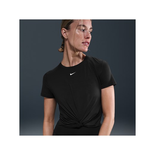 Damska koszulka z krótkim rękawem Dri-FIT Twist Nike One Classic - Czerń ze sklepu Nike poland w kategorii Bluzki damskie - zdjęcie 179308481