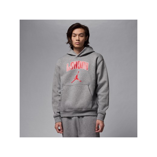 Męska dzianinowa bluza z kapturem London Jordan - Szary ze sklepu Nike poland w kategorii Bluzy męskie - zdjęcie 179308583