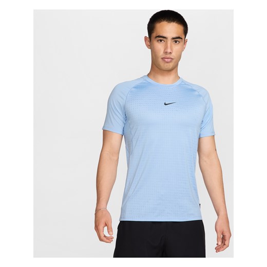 Męska dopasowana koszulka z krótkim rękawem Nike Pro Breathe - Niebieski ze sklepu Nike poland w kategorii T-shirty męskie - zdjęcie 179308594