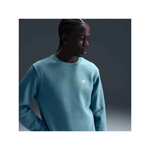 Męska bluza z dzianiny Nike Club - Niebieski ze sklepu Nike poland w kategorii Bluzy męskie - zdjęcie 179308694