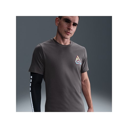 Męski T-shirt do koszykówki Giannis - Szary ze sklepu Nike poland w kategorii T-shirty męskie - zdjęcie 179308790