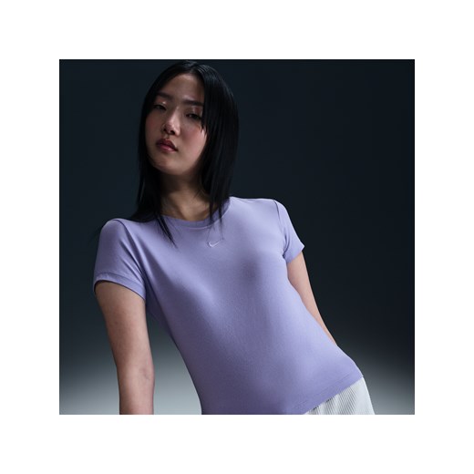 T-shirt damski Nike Sportswear Chill Knit - Fiolet ze sklepu Nike poland w kategorii Bluzki damskie - zdjęcie 179308821