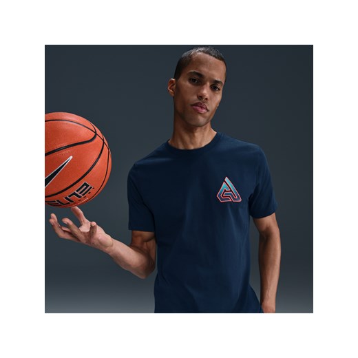 Męski T-shirt do koszykówki Giannis - Niebieski ze sklepu Nike poland w kategorii T-shirty męskie - zdjęcie 179308834