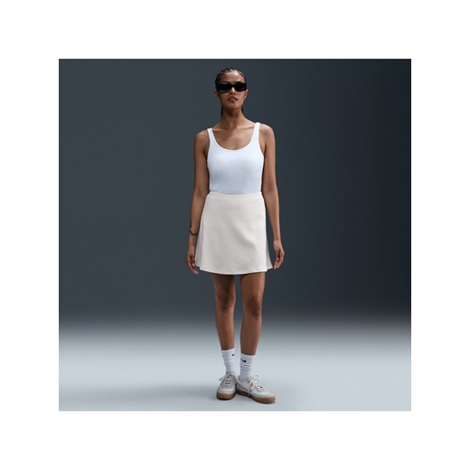 Damska spódnica mini z prążkowanego materiału Nike Sportswear Chill Knit - Biel ze sklepu Nike poland w kategorii Spódnice - zdjęcie 179309180