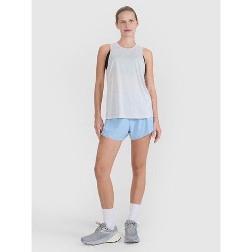 Damskie spodenki do biegania 4F 4FWSS25TFSHF0881 - niebieskie ze sklepu Sportstylestory.com w kategorii Szorty - zdjęcie 179309342