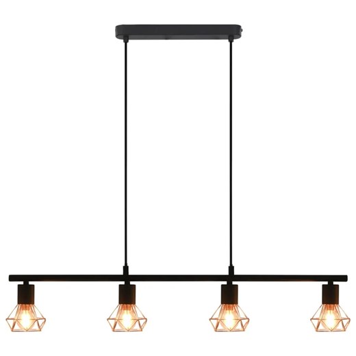 Czarno-miedziana lampa wisząca nad stół - EX136-Crogia ze sklepu Edinos.pl w kategorii Lampy wiszące - zdjęcie 179314360