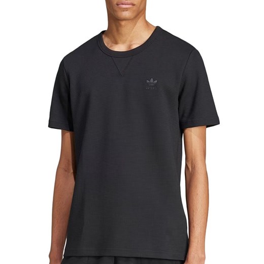 Koszulka męska adidas Originals Trefoil Essentials Waffle IW5804 - czarna ze sklepu streetstyle24.pl w kategorii T-shirty męskie - zdjęcie 179315011
