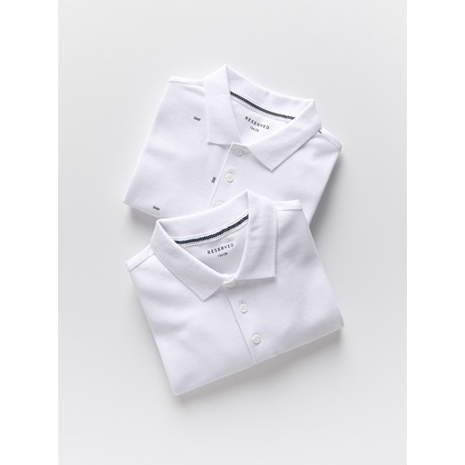Reserved - T-shirt polo 2 pack - złamana biel ze sklepu Reserved w kategorii T-shirty chłopięce - zdjęcie 179316372