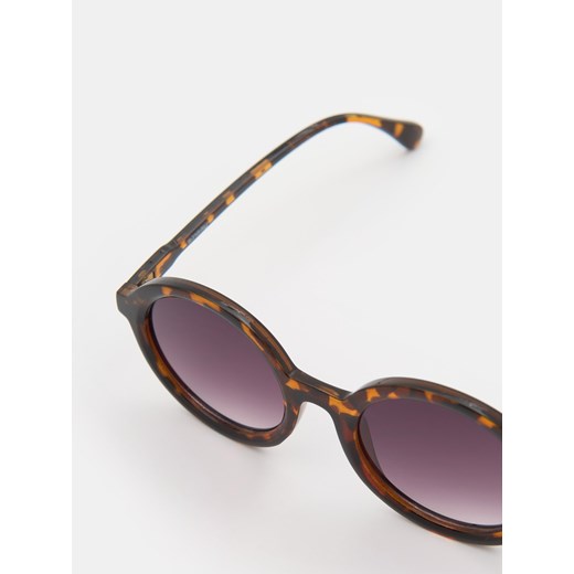 Sinsay - Okrągłe okulary przeciwsłoneczne w zwięrzęcy wzór - wielobarwny Sinsay One Size Sinsay