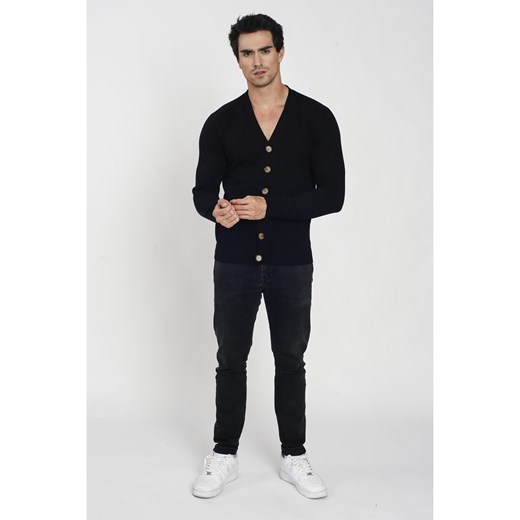 Sweter męski William De Faye z dekoltem w serek 