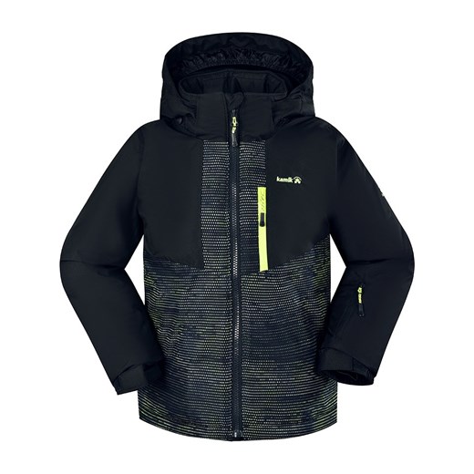 Kamik Kurtka narciarska &quot;Arlo&quot; w kolorze czarnym ze wzorem ze sklepu Limango Polska w kategorii Kurtki chłopięce - zdjęcie 179322690