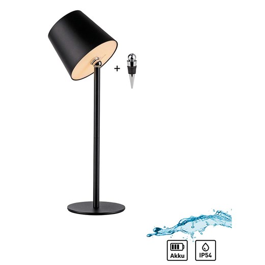 Just Light Lampa stołowa LED &quot;Boteria&quot; w kolorze czarnym - wys. 37 x Ø 11 cm ze sklepu Limango Polska w kategorii Oświetlenie - zdjęcie 179322914