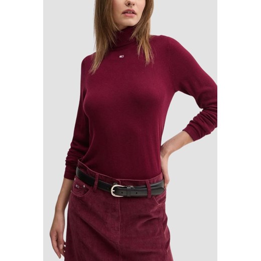 TOMMY JEANS Bordowy damski golf, Rozmiar S ze sklepu outfit.pl w kategorii Swetry damskie - zdjęcie 179324831